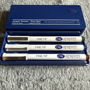 Vtg SCRAPBOOK Set Creative Memories Templates & Jewel Tone PEN SET of 3 All Work